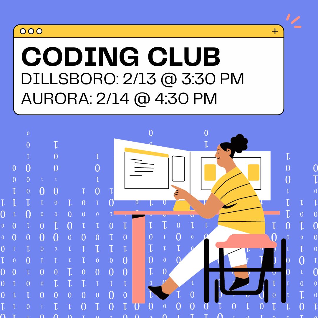 Coding Club meets at the Dillsboro Library in February