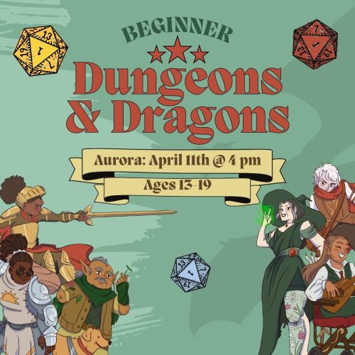 Beginners Dungeons and Dragons Meets in April